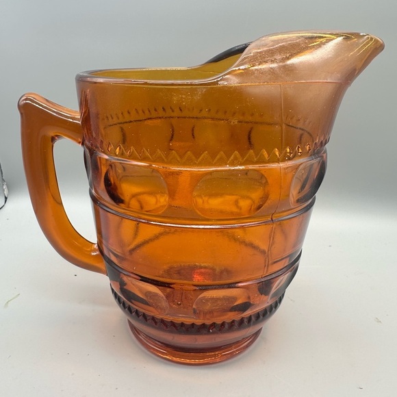 Indiana Glass Orange Serveware Pitcher with Geometric Design - Picture 1 of 9